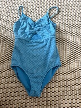 Abercrombie & Fitch Blue Girls' One-Piece Swimsuit with Twist Front and Keyhole